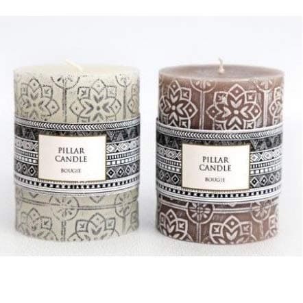 Gainsborough Giftware African Inspired Pillar Candle (Brown)