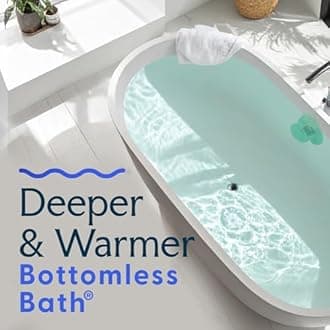 SlipX Solutions Bottomless Bath | Overflow Drain Cover for Tub | Best Gifts for Mom, Spa & Bath Accessories | Drain Block, Water Stopper Plug | Bath Essentials for Women | 4" Diameter, Green