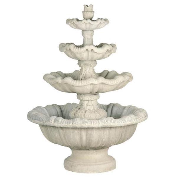Solid Rock Stoneworks Extra Large 4 Tier Outdoor Garden Fountain- 70" Tall