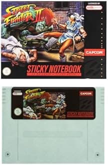 Grupo Erik Premium Notebook A5 Blank with Sticker Set Street Fighter Notepad A5 - Diary for Adults and Children with Stickers for Labelling