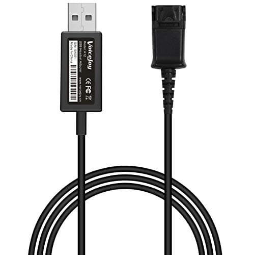 VoiceJoy Call Center Office Headset Quick Disconnect QD Cable to USB Plug Adapter Compatible with Plantronics Headset QD Connector Plug to Any Computer Laptop VOIP Softphone
