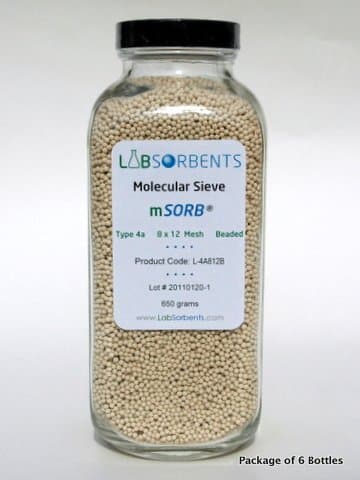 Molecular Sieve mSORB 4A 8x12 Mesh Bead, 650 g 6-Pack