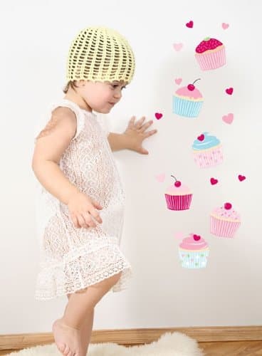 Forwalls Sweet Cupcakes Removable Wall Decal Stickers
