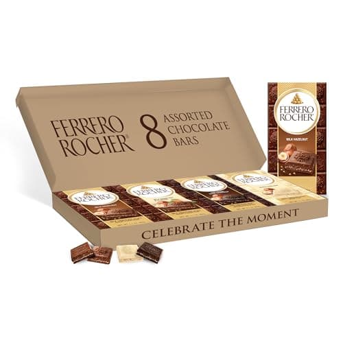 Ferrero Rocher Premium Chocolate Bars, 8 Count Variety Pack, Individually Wrapped, 3.1 oz Each