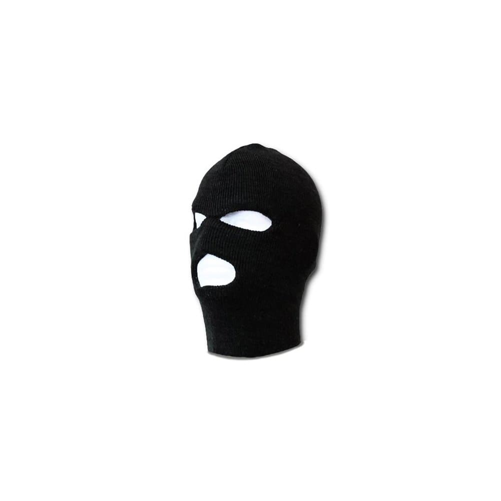 3 Hole SKI MASK Winter HAT Black Knitted SAS Balaclava