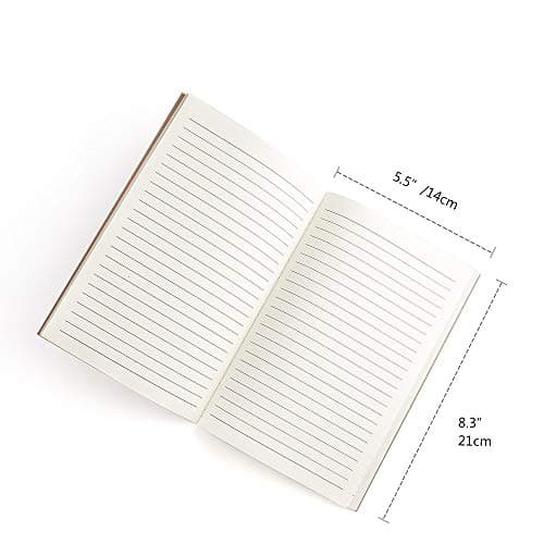 Classic Notebook, Qulaten A5 Wide Hardcover Notebook with Pen Loop, PU Leather Ruled Notebook with Inner Pocket, Business Notebooks, 200 Pages, 8.4 x 5.7 in