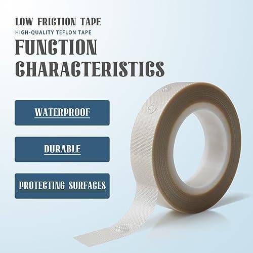 2 Rolls 1/2 Inch x 33 Feet Low Friction Drawer Slide Tape - Squeak Resistant, Abrasion Resistant Surface Protection Tape for Wood, Cabinet, Curtain, Furniture, White