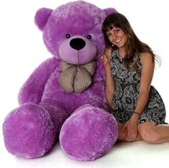 Soft Toy Teddy Bear 5 Feet for Girl Furry Soft Teddy Bear | Plushie Soft Toys for Kids | Plush Soft Toys for Baby Boys and Girls Kids - Teddy | Birthday & Valentine Gift (Purple)