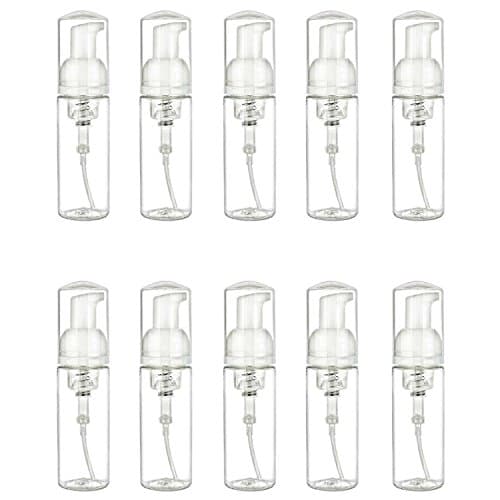 Heluva Green 2 Pack Foaming Soap Dispenser 50ml. 1.7oz. Small Mini Travel Size Empty Foam Pump Bottle Dispenser