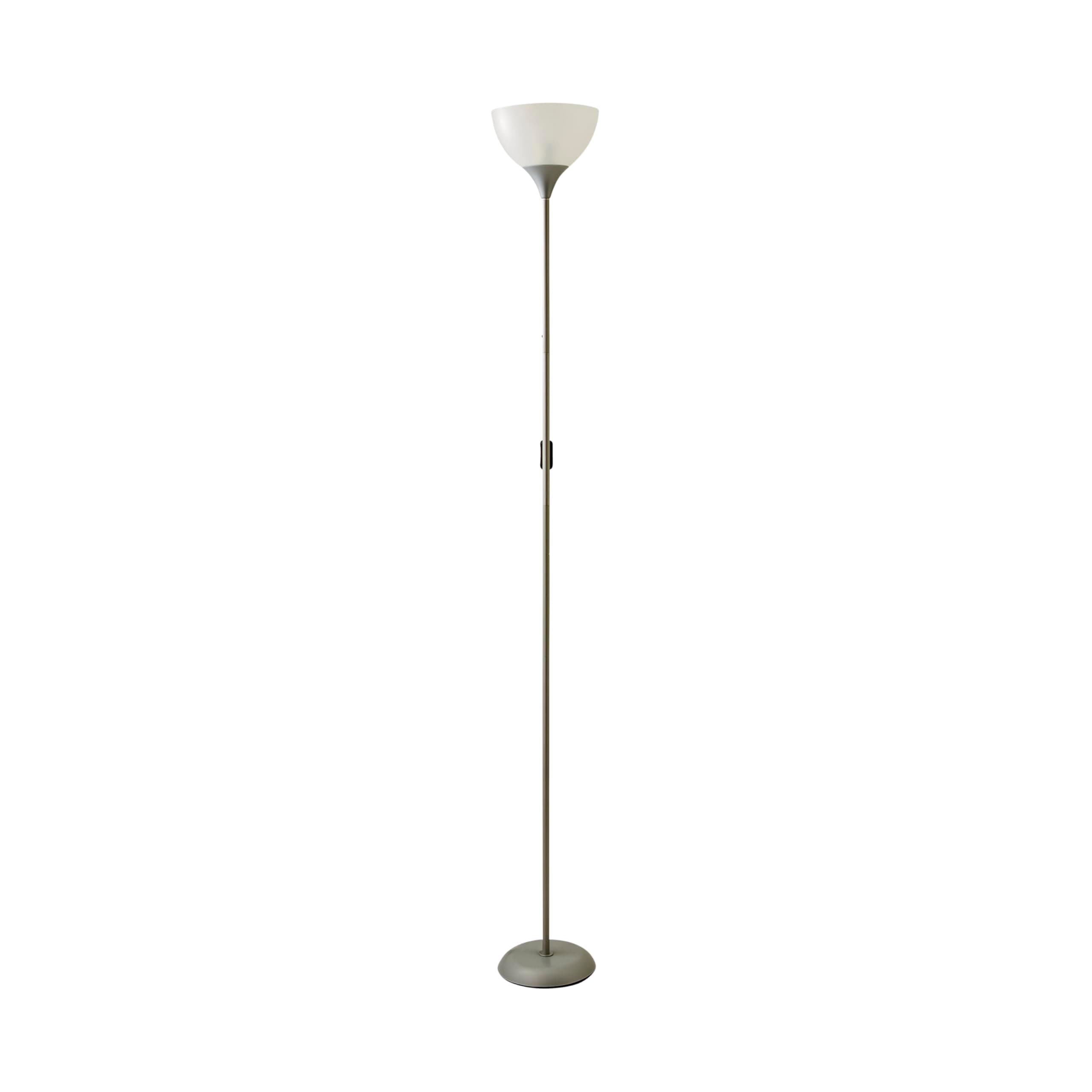 MiniSun | Modern Silver Uplighter Floor Lamp with a White Shade | Floor Lamps & Torchieres, Home Décor & Improvement Essential