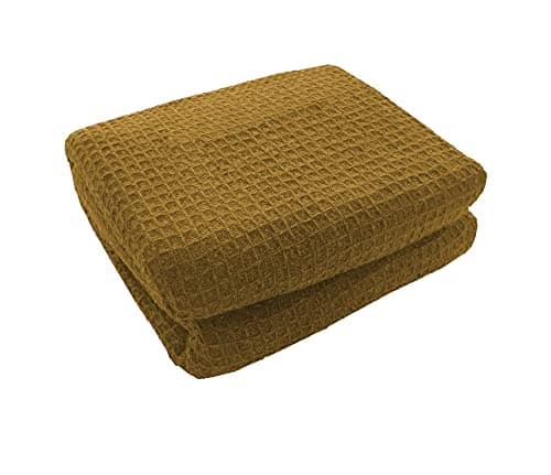 My Store 2018 100% Cotton Honeycomb (Waffle) Sofa - Bed - Throw - Blanket - Bedspread, Available in 11 Colours & 5 Sizes (Super King : 100"x155" / 254cms x 394cms, Chocolate)