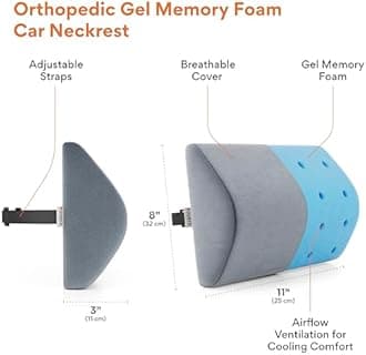 - FOVERA Car Neck Rest Pillow | 2 Years Warranty | Memory Foam Neck Pillow for Car, Car Seat Head Rest Cushion for Neck & Cervical Support - Relieves Neck Pain (Standard, Grey, Pack of 1)