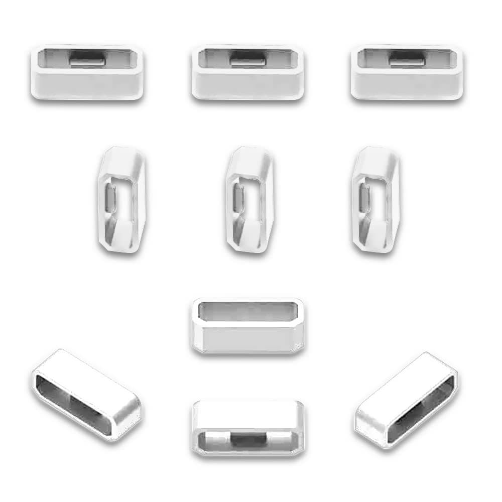 DFHJ 10Pcs 20mm Silicone Replacement Secure Rings Watch Strap Fasteners Band Keepers Strap Loops Compatible with GARMIN Watch, White