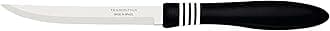 Tramontina Cor&Cor 2 Pieces Steak Knife Set with Stainless Steel Blade and Black Polypropylene Handle
