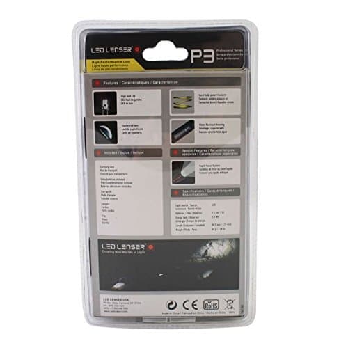 LED Lenser P3 Blue Moon Focus Flashlight P3BM 14 Lumens in Clam 880017 Black