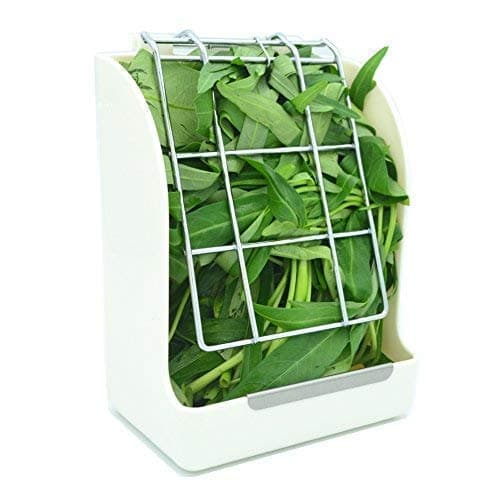 RUBYHOMEHay Feeder/Rack Less Wasted Hay - Ideal for Rabbits/Guinea Pigs/Chinchillas/Hamsters - Keeps Grasses Clean and Fresh (White)