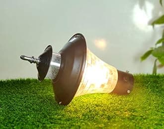 Lyse Decor Metal, Polyvinyl Chloride Gate Light for Home Gate Decoration | Waterproof Outdoor CFL Lamp, Main Gate Light, Pillar Light Outdoor (GL03, Pack of 2), Black