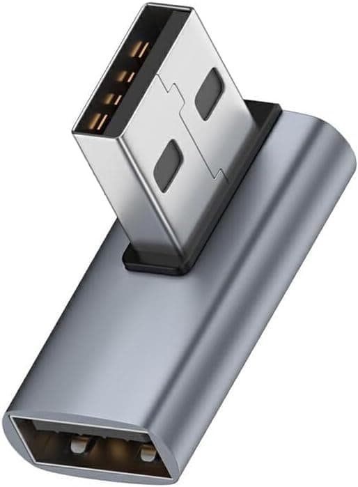 ETZIN 10Gbps 90 Degree USB 3.1 Adapter 1 Pack, Right Angle USB A Male to Female Converter Extender for PC, Laptop, USB A Charger, Power Bank and More-EPL-1074TC.