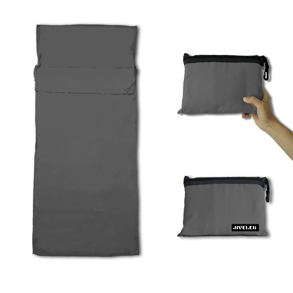 Lightweight Sleeping Bag Liner Camping Travel Sheets Ultralight Sleeping Bag Sack for Backpacking Hiking Hotel Hostels and Traveling, Stuff Sack Included