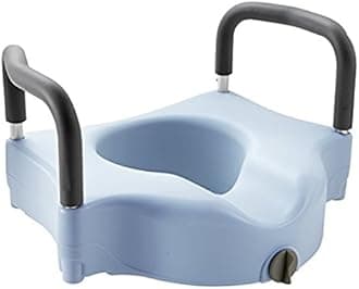 HEALTHLINE HL7150 Deluxe Elevated Raised Toilet Seat with Removable Padded Arms, White