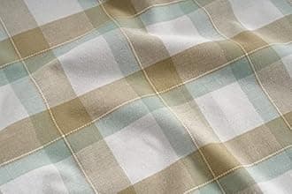 Casa De Lan Rectangle Table Cloth - Table Cover - Cotton Mitered Stitched - Checks Table Covers for Kitchen Dining, Wedding, Decorations, & Parties - 60x84 in - Taupe Tartan