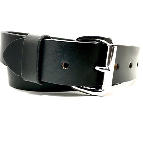 Black Leather Gun Belt Thick Full Grain Heavy Duty Bridle Holster Custom Handmade Gift USA Made