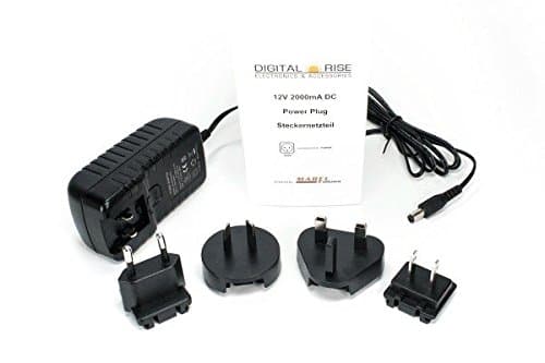 DIGITALRISE New! Power supply 12V 2000mA (ø5.5/2.1mm) with EU/UK/US/AUS plug for Lemaker Hikey, Lemaker Guitar, etc