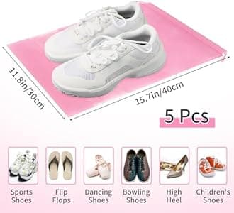 Shoe Bags for Travel, pink, 12.6“x17.3”, Pink-5pack