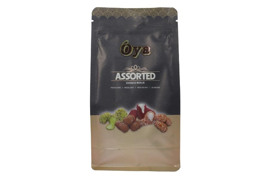 Oya Assorted Choco Roll 500 Gram with Pistachio, Almond, Hazelnut and Red Velvet Yummy Cream | Diwali Gift Box | Classic Delicious Wafer Roll Sticks with Assorted Dry fruits and Cocoa Cream, Smooth Crunchy Snacks, Biscuits, Sweet Treats for Kids and Adults | A delicious snack for a cozy tea time or coffee break | The assorted set is perfect for parties, family gatherings, or as a sweet gift for someone special | A sweet gift for chocolate enthusiasts | Imported from UAE. Delicious Mouth Melting Chocolate