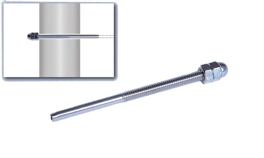 Stainless Steel DIY Hand-Crimp Threaded Tensioner Ends for 1/8" Cable Railing (3-3/4” Long, for Wood Or Metal Posts) - Lot of 100