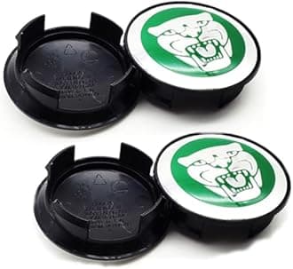 Wheel Hub Center Cap Center Logo Emblem Hub Cover 59mm ABS Material Compatible with XE XF XJ F-Type F-PACE Accessories (Green)