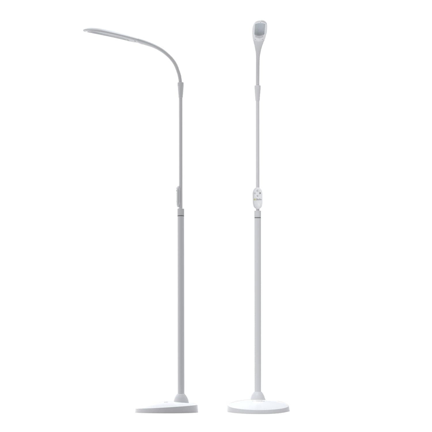 Stella Sky Two Premium 10W LED Floor Task Lamp - White - Adjustable Dimmable Low Vision Natural Sunlight Light - Bright Macular Degeneration Lighting - Hobby, Crafting, Sewing, Artist, Reading, Office