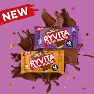 Ryvita Crispy Snacks Twin Pack, Salted Caramel Flavour, 24 x Twin Pack
