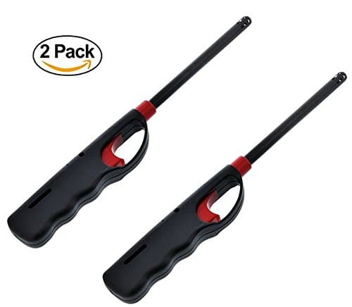 2 Long Butane Refillable Lighters. Great for Grilling, BBQ, Fireplaces. Cigarette Torch Lighter.