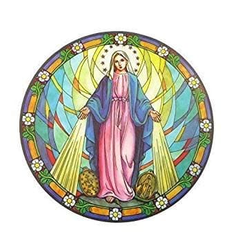 Suncatcher Glass Window Sticker Colorful Reusable 6" Blank Mary Pattern