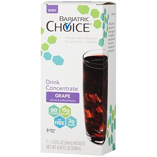 Bariatric Choice Liquid Protein Fruit Drink Concentrate, Grape (7 Servings/Box) by Bariatric Choice