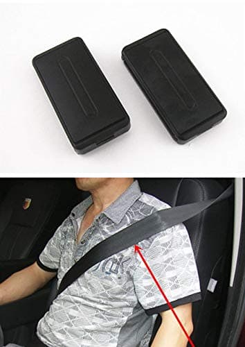 Dwindish Black 2 Pcs Smart Seatbelt Adjuster Clip Buckle Shoulder Relax Neck Comfort Supports Seat Belt Clip