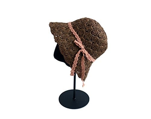 JJNINE Women's Wide Brim Foldable Summer Beach Sun Straw Hat One Size Brown