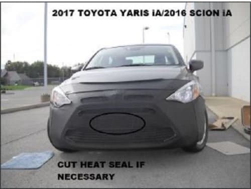Lebra 2 Piece Front End Cover Black - Car Mask Bra - Fits - 2016 Scion iA & 2017 Toyota Yaris iA