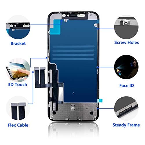 for iPhone 11 Screen Replacement 6.1 Inch, 3D Touch LCD Digitizer Replacement for A2111, A2223, A2221, with Repair Tools Kit+Magnetic Screw Mats+Screen Protector+Waterproof Frame Adhesive