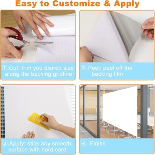 White Board Wall Sticker Removable Self Adheisve White Borad Wallpaper with Marker for Home School Office College (24x50 Inch Pack of 2)