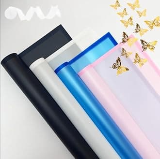 Rumvan Flower Wrapping Paper, 80 Sheets, Waterproof, Floral Bouquet Design, for Wedding, Birthday Gift, DIY Florist Supplies (Mixed Colours 80)