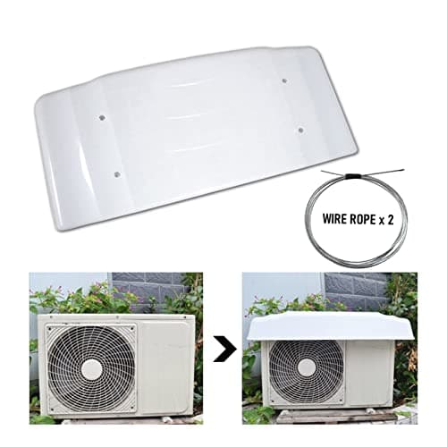 GOCHUSX Air Conditioner Top Cover, Outside Window Ac Unit Canopy Anti Rain Snow Dust, Pvc Plastic Hard Shell With 2 Steel Rope And Tape(115x46x15cm)