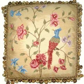 Pheonix Bird Looking Up - 18 x 18 in. needlepoint pillow