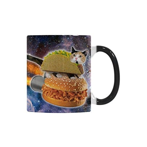 Funny Taco Cat in in Space Galaxy Color Changing Mug Morphing Coffee Mugs Cup - 11oz sizes