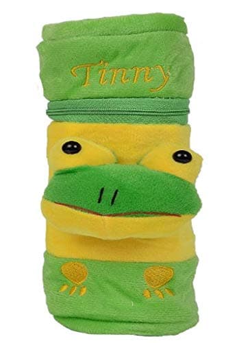 The Cheeky Kidzz Stretchable Soft Animal Popup Plush Feeding Bottle Cover Washable with Zipper Closure & Holding Strap Suitable Upto 250ml Feeding Bottles (Pack of 2)(Green-Green)