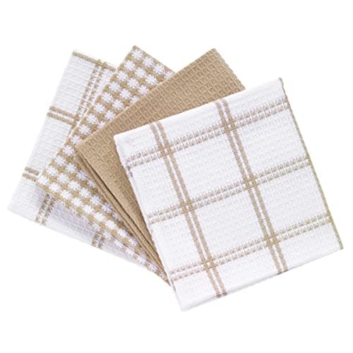 T-fal Dish Cloths, Cotton, Sand, 4 Pack