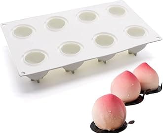 Silicone Mold Dessert Silicone Cake Mold For Baking Fondant Mould Fruit Shape Sugar Candy Jelly Bakeware Chocolates Mould (Peach K_11.68x6.84x2.2 inch)