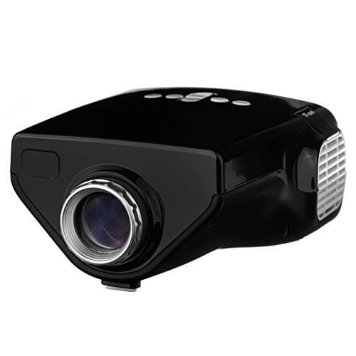 Fastle Portable Mini LED LCD Projector Full HD 1080p Multimedia Beamer Entertainment Home Cinema Theater Projector Built-in Speaker with VGA AV TV USB HDMI, Black