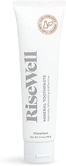 RiseWell Mineral Unflavored Toothpaste - Hydroxyapatite Flavorless Toothpaste - Made in The USA, Sensitive Teeth Whitening, No Added Fluoride, SLS-Free - Made by Dentists, 3.4 Oz